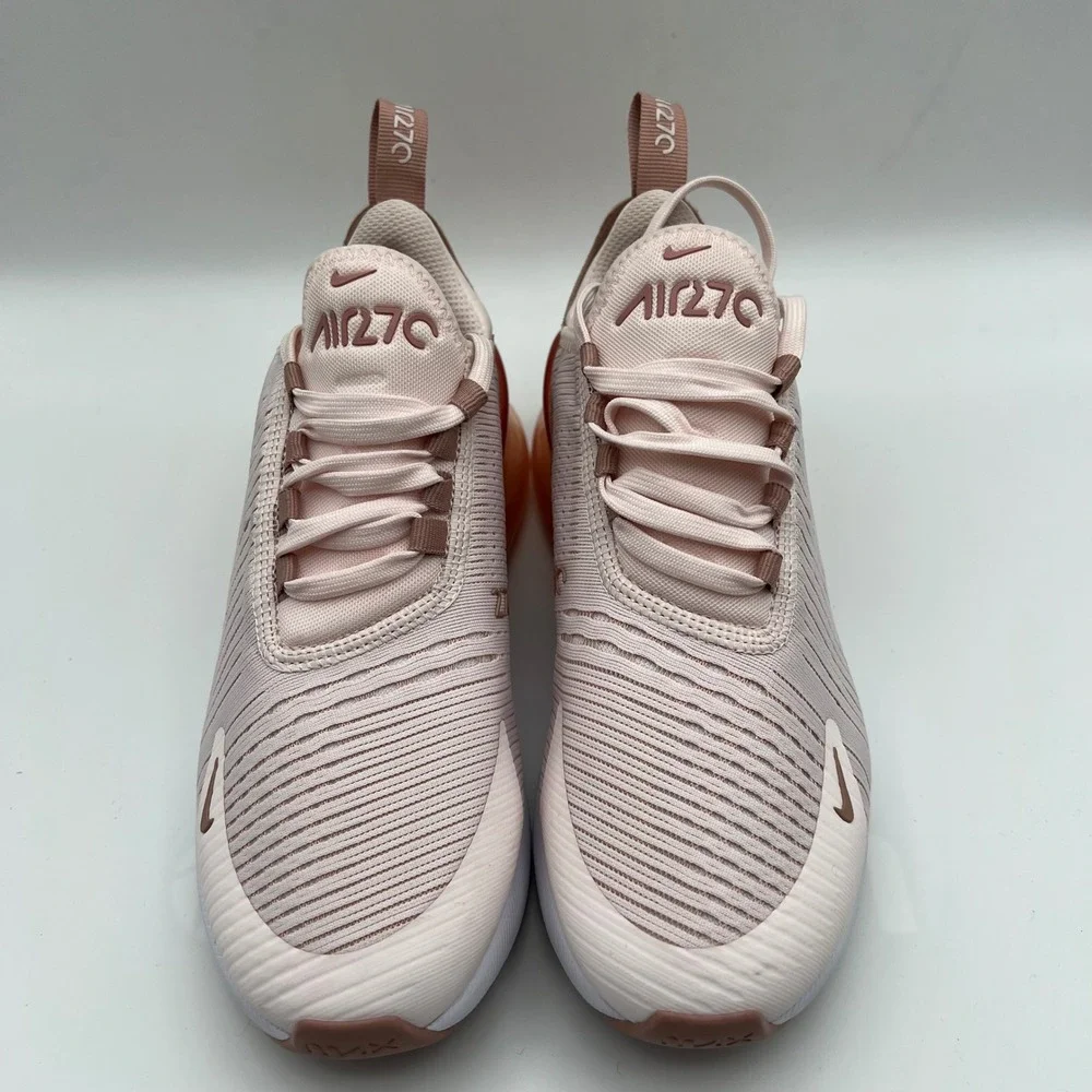 Nike Air Max 270 Womens 6 Pink Tan‎ Low Top Mesh Athletic Running Sneakers